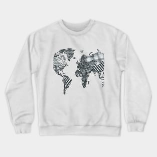 Patterned World Map Crewneck Sweatshirt